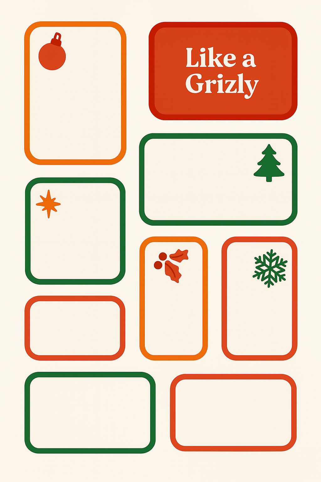 Geschenketiketten Grizly