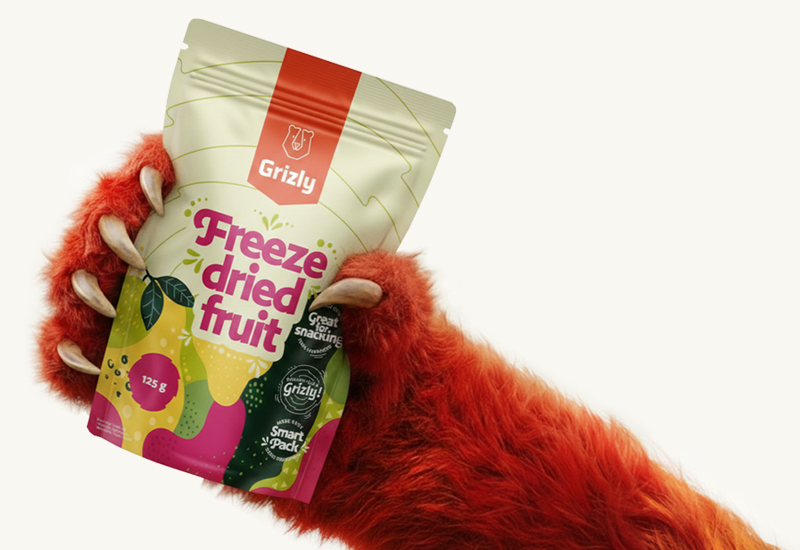 Praktische Verpackung für gefriergetrocknete Früchte
