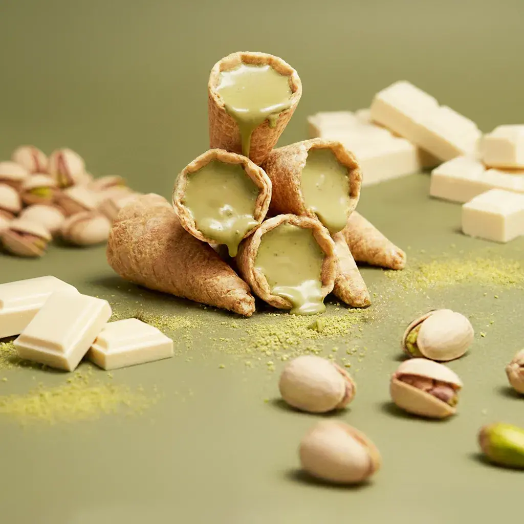 Mini-Cones Pistazie und weiße Schokolade