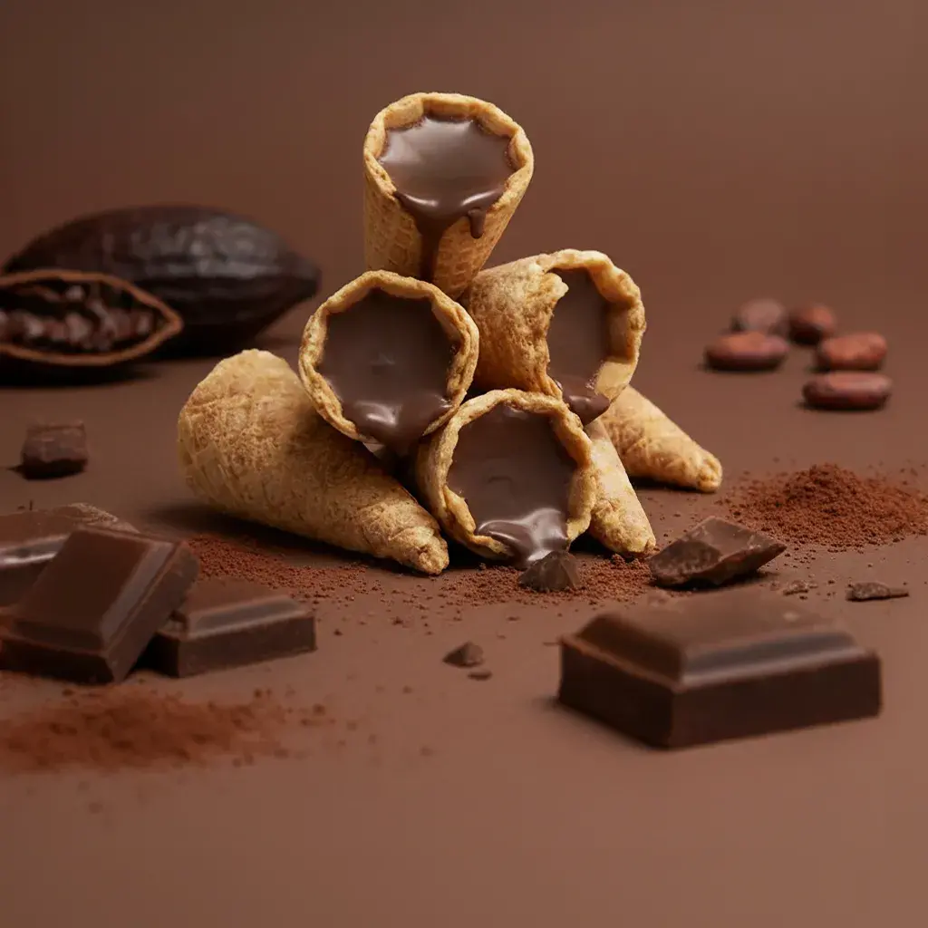 Mini-Cones mit Zartbitterschokolade