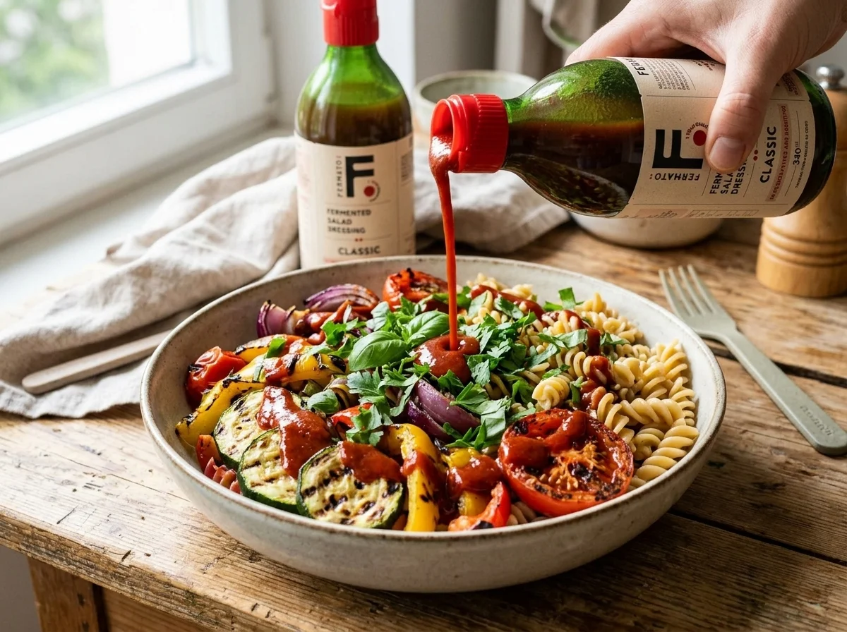 Gericht mit Tomatendressing