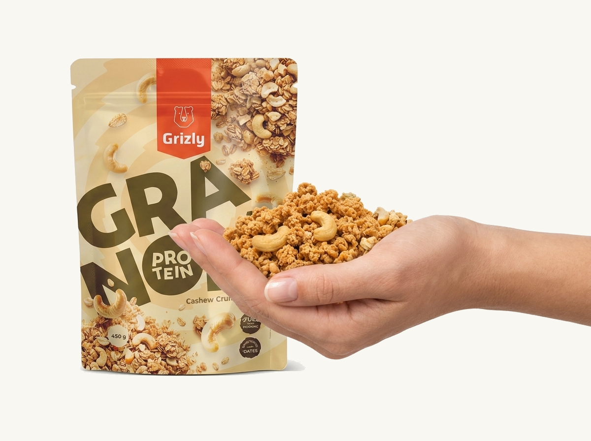 Granola in der Handfläche