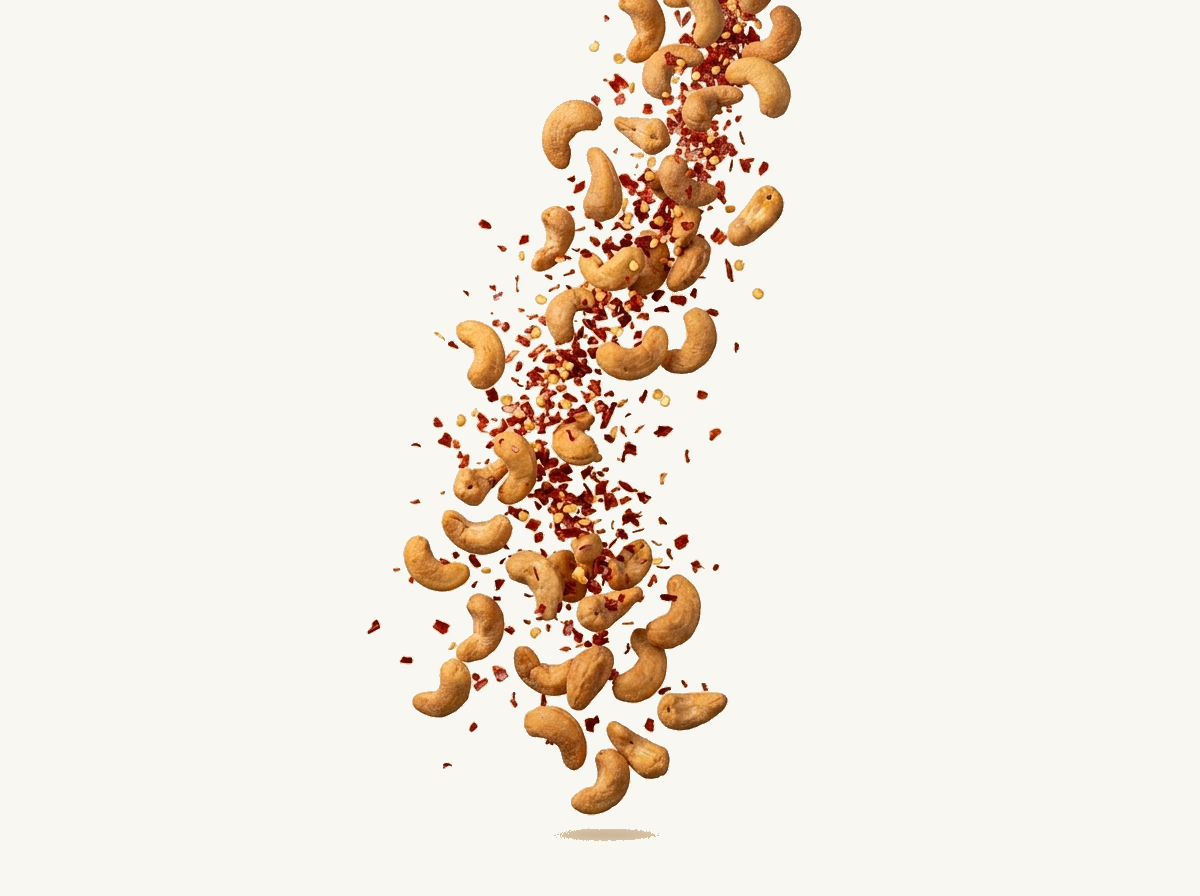 Pikante Cashews im Anflug