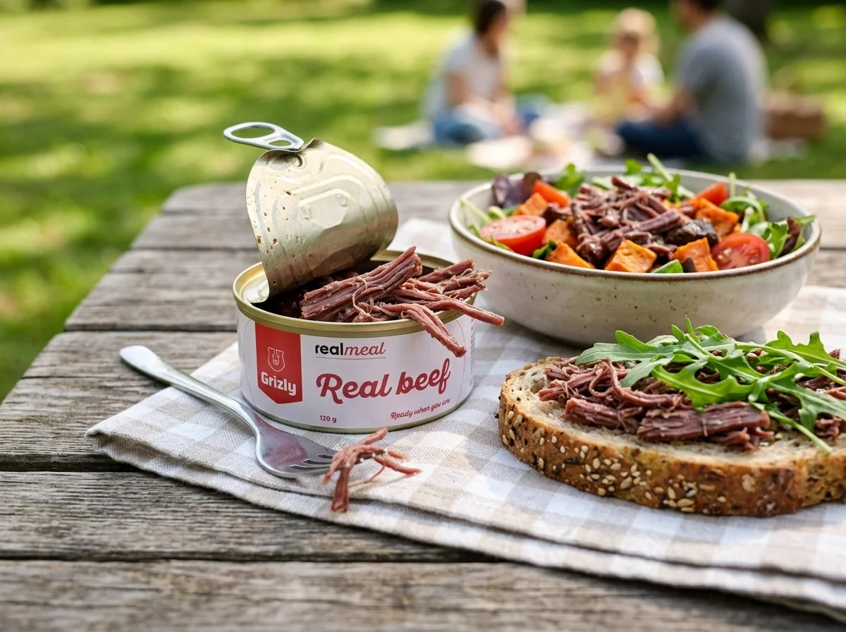 Rindfleisch beim Picknick