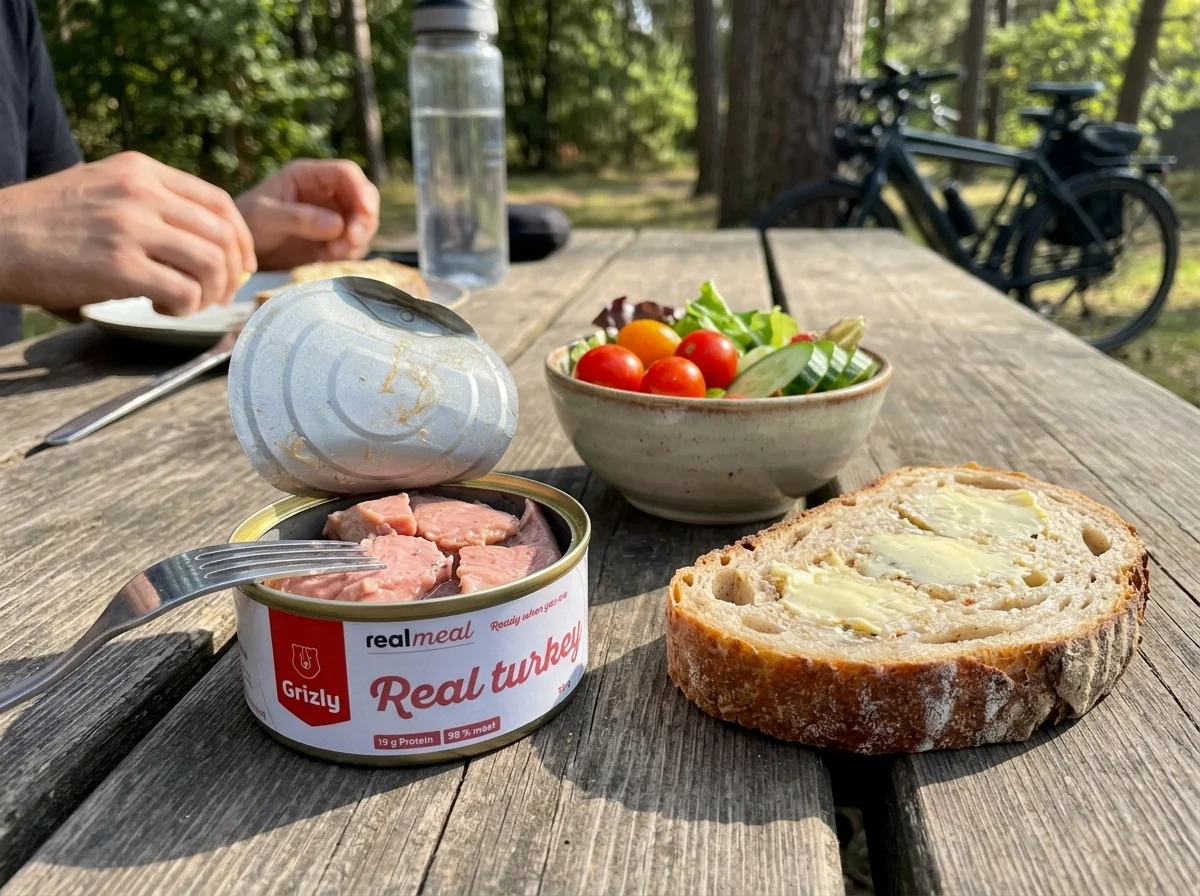 Putenfleisch beim Picknick