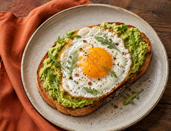Avocado-Toast mit Spiegelei