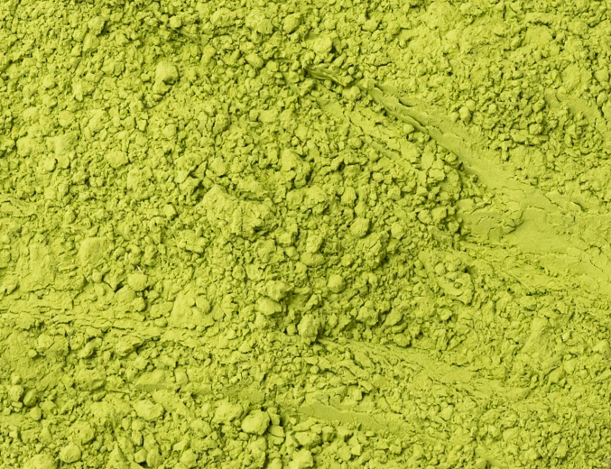 Detailaufnahme von Matcha-Pulver