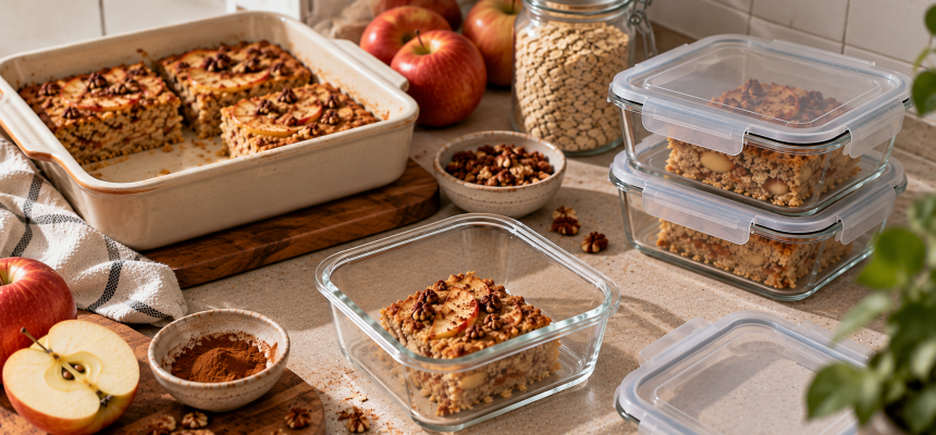 Baked Oatmeal mit Äpfeln und Zimt, perfekt für Ihr Meal Prep