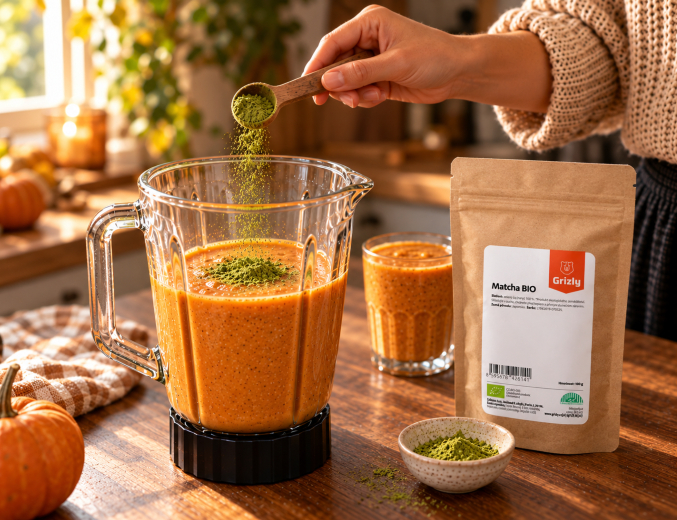 Kürbisgetränk-Variante mit Matcha