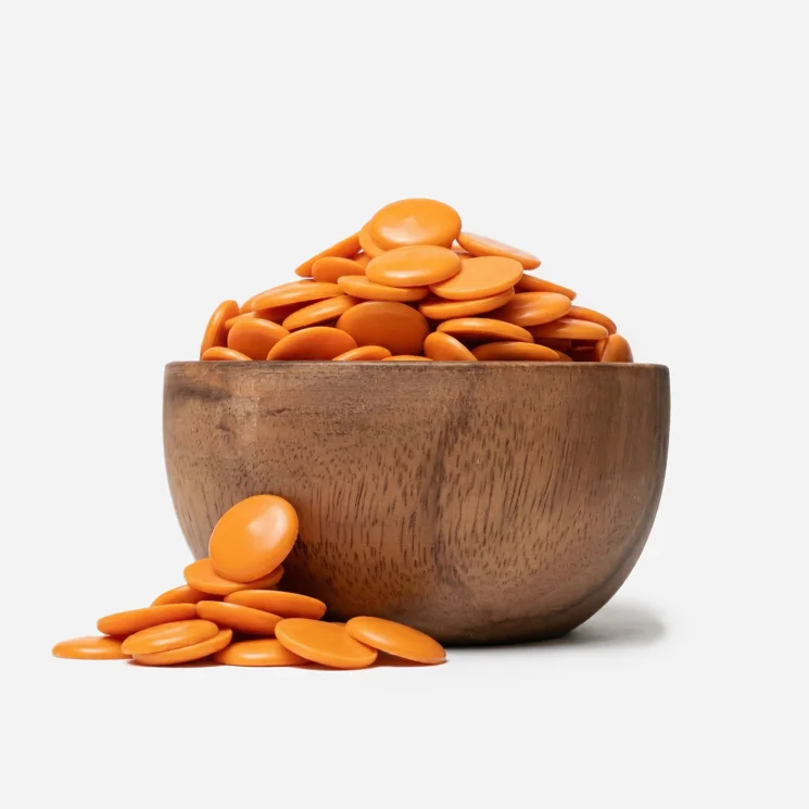 Belgische weiße Schokolade mit Orangengeschmack