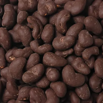 Cashewkerne dünn umhüllt von Zartbitterschokolade
