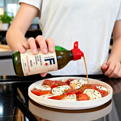Fermentiertes Tomatendressing mit Basilikum