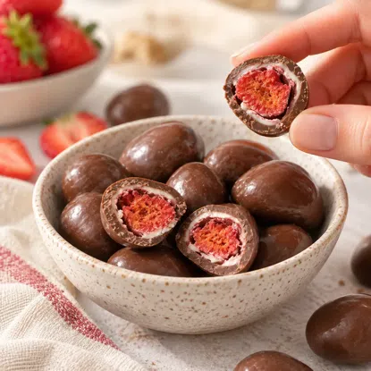 Gefriergetrocknete Erdbeeren in Vollmilch- und weißer Schokolade 5 x 250 g
