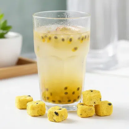 Gefriergetrocknete Maracuja-Würfel