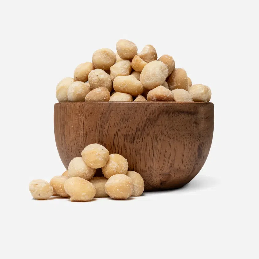 Geröstete und gesalzene Macadamianüsse