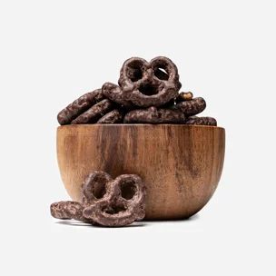Glutenfreie Brezeln in Zartbitterschokolade
