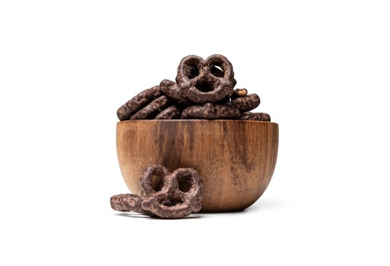 Glutenfreie Brezeln in Zartbitterschokolade