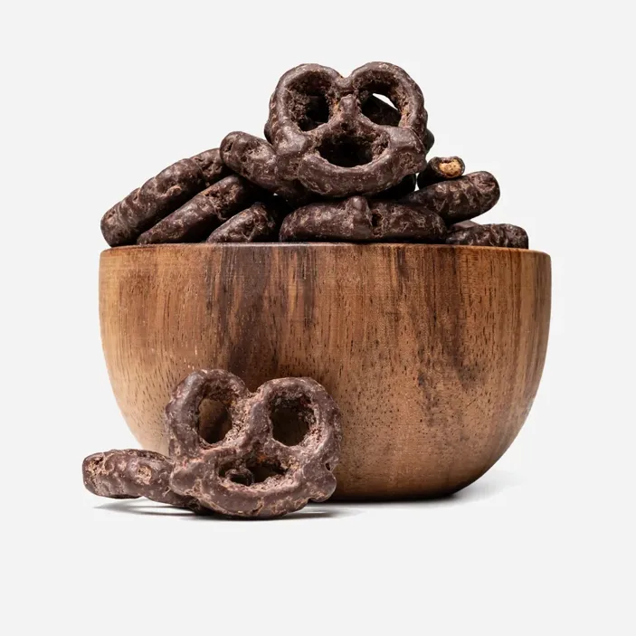Glutenfreie Brezeln in Zartbitterschokolade