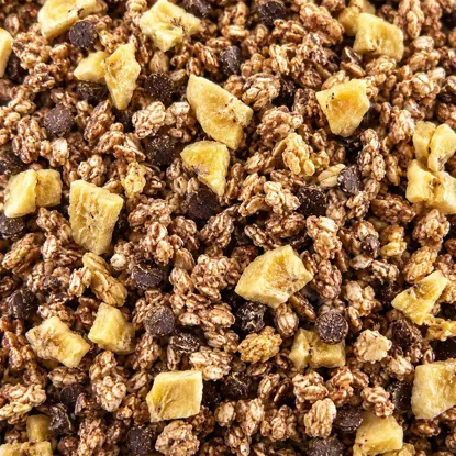 Granola Banane und Schokolade