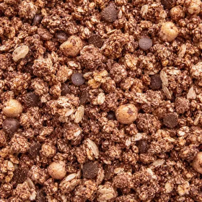 Granola mit Protein Haselnuss und Dattel-Schoko