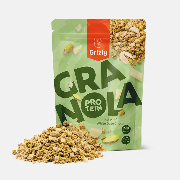 Granola mit Protein, Pistazien und weiße Dattelschoko 6 x 450 g