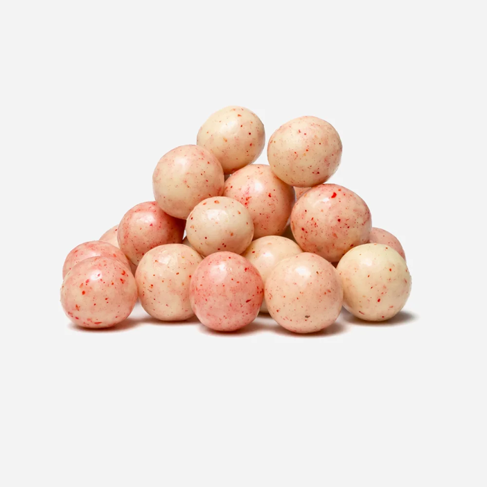 Knusprige Kugeln mit Joghurtgeschmack und Himbeeren