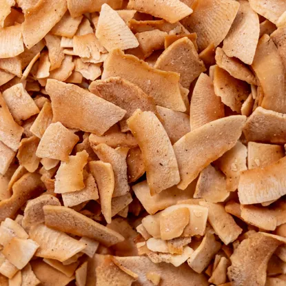 Kokoschips in Salzkaramell