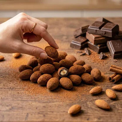 Mandeln in Vollmilchschokolade mit Zimt