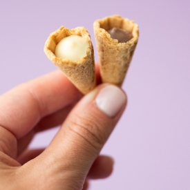Mini-Cones mit Haselnussschoki