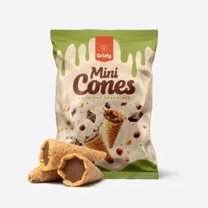 Mini-Cones mit Haselnussschokolade
