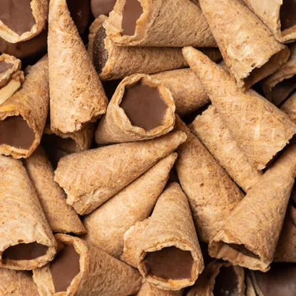 Mini-Cones mit Haselnussschokolade