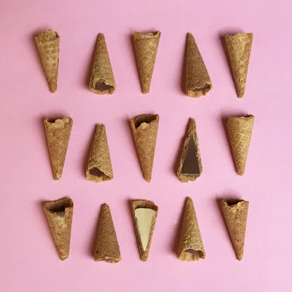 Mini-Cones mit Haselnussschokolade