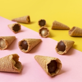 Mini-Cones mit Milchschoki