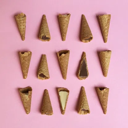 Mini-Cones mit Pistazie & Weißer Schokolade