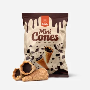Mini-Cones mit Zartbitterschokolade