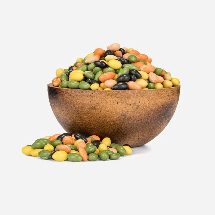 Sonnenblumenkerne in bunter Glasur