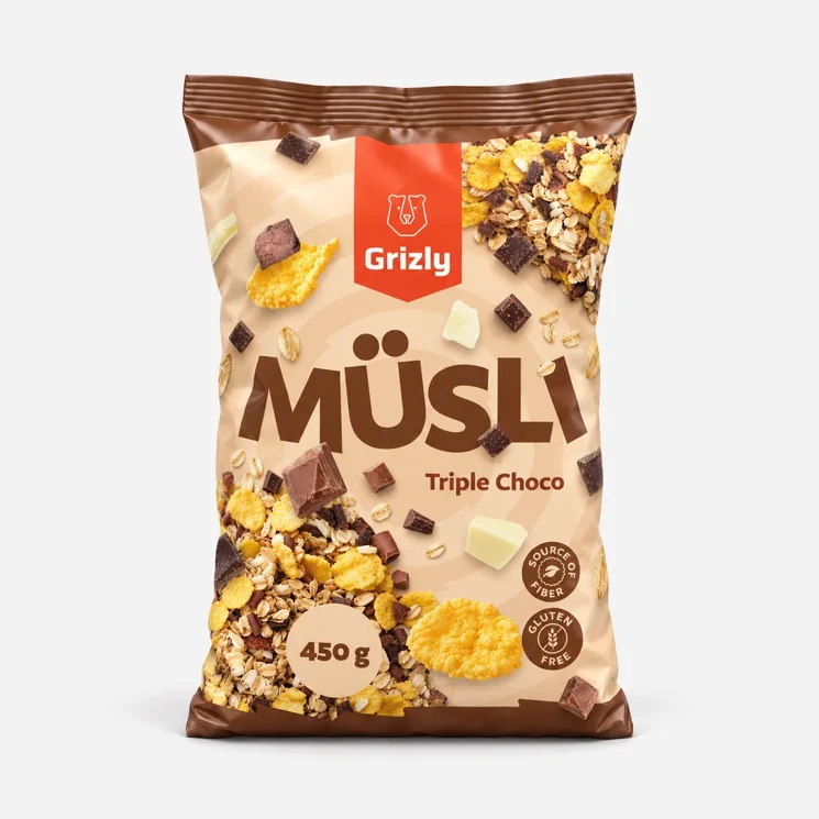 Ungebackenes Müsli mit Triple-Schokolade