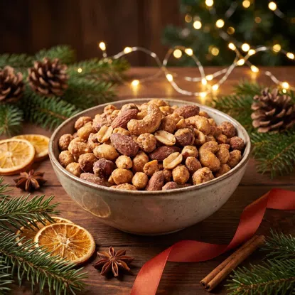 Weihnachtlicher Nussmix in Karamell
